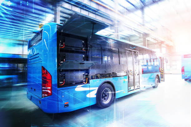 istock Pure electric buses in factories 1046366138