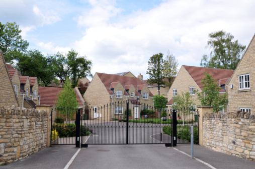 Entrance and Driveway of a Suburban Housing Estate