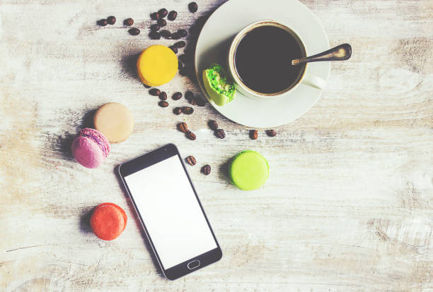 istock Macaroons and coffee. Breakfast. Selective focus. Food. 1046382832