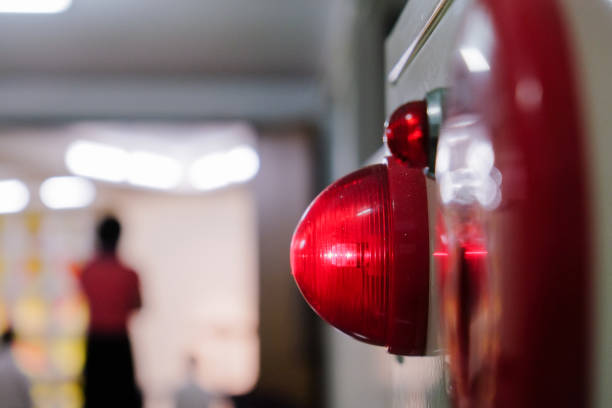 istock Alarm bells and warning lights for avoiding fire. In public areas such as the MRT, railway stations, high-speed rail, and airports.In Asia. 1046383856