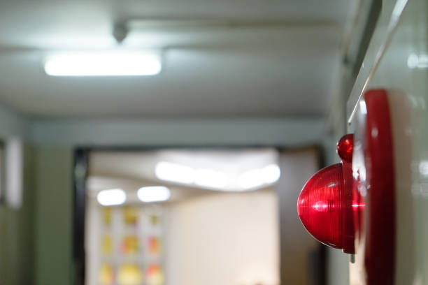 istock Alarm bells and warning lights for avoiding fire. In public areas such as the MRT, railway stations, high-speed rail, and airports.In Asia. 1046383904