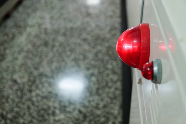 istock Alarm bells and warning lights for avoiding fire. In public areas such as the MRT, railway stations, high-speed rail, and airports.In Asia. 1046383994