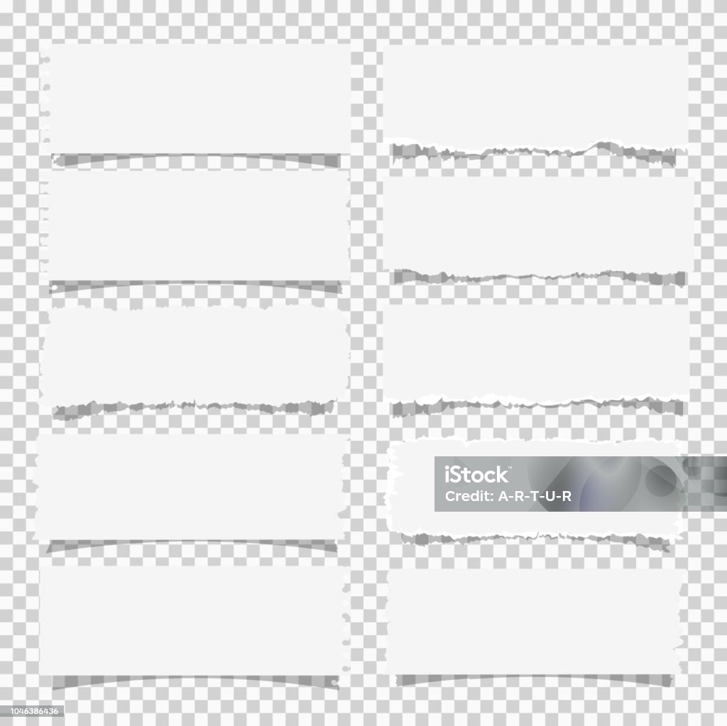 Vector set of various white note papers, design elements Vector set of various white note papers, design elements. Vector mockups, templates Newspaper Headline stock vector