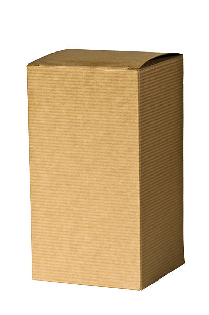 plain tall brown la boîte-cadeau - brown paper paper striped corrugated cardboard photos et images de collection