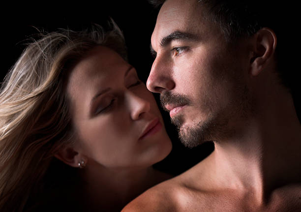 istock Lover couple portrait, low key 104639511