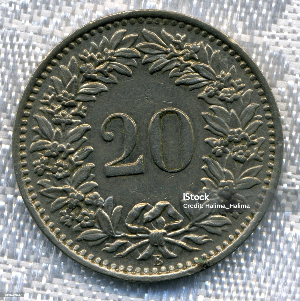 Античный Швейцария Монета около 1955 Swiss Синтетический артефактом - Стоковые фото Антиквариат роялти-фри