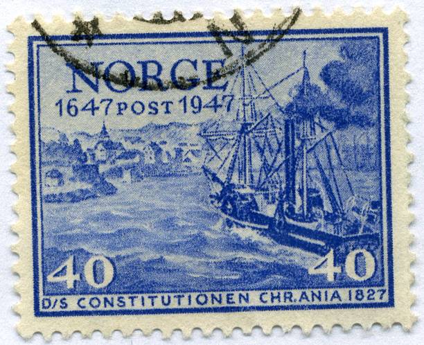 istock Vintage World Postage Stamp Ephemera Norway(editorial) 104639686