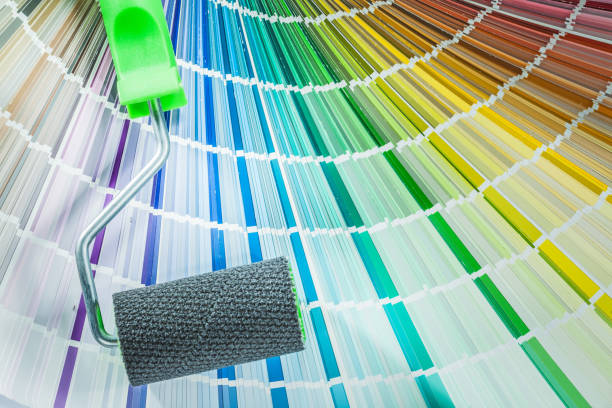 istock Set of paint roller color sampler on white background 1046400686