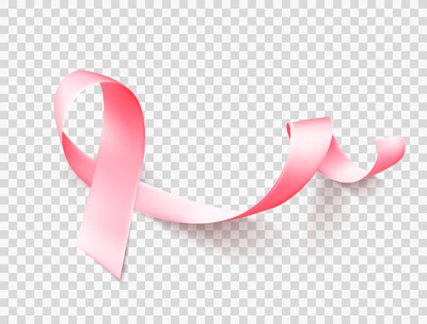 現実的なピンクのリボンが白い背景に分離されました。10 月の乳がん月間のシンボルです。ベクトル - white background isolated ribbon awareness ribbon点のイラスト素材／クリップアート素材／マンガ素材／アイコン素材