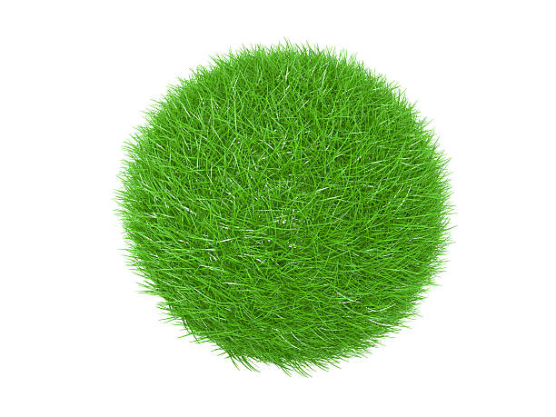 istock Three dimensional  of green grass ball 104640206