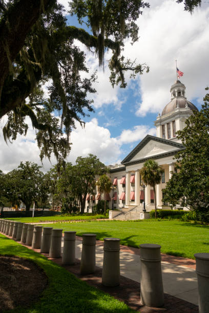 istock Security Barriers Protect The State Capital Building in Tallahassee Florida 1046404292