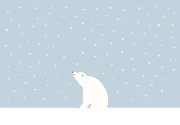 Vector illustration of Winter Polar bear vector illustration