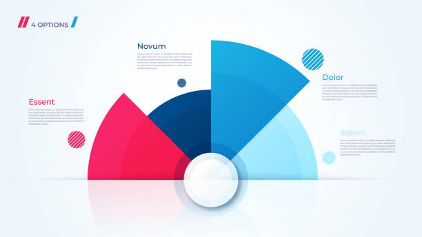 벡터 원형 차트 디자인, 현대적인 infographic 서식 파일 - modern economy stock illustrations