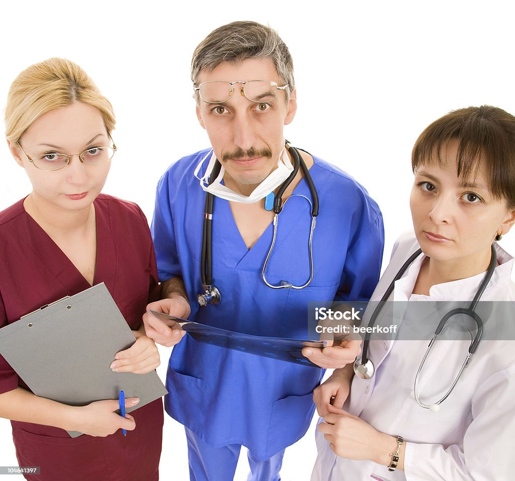 comic Arzt mit seinem team - Lizenzfrei Arbeitskollege Stock-Foto