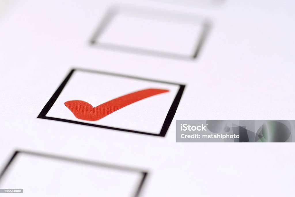 Marca de verificación, de cerca - Foto de stock de Votar libre de derechos