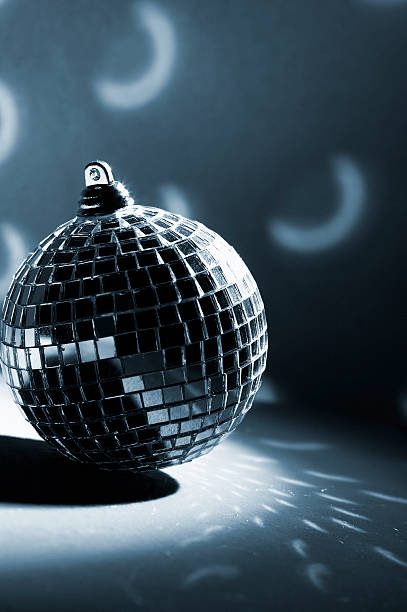 Disco background with glowing lights stock photo