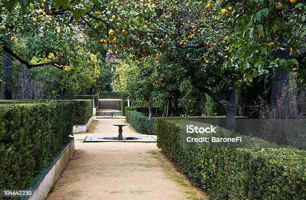Foto de Real Alcázar De Sevilha Jardins e mais fotos de stock de Ajardinado - Ajardinado, Amarelo, Andaluzia