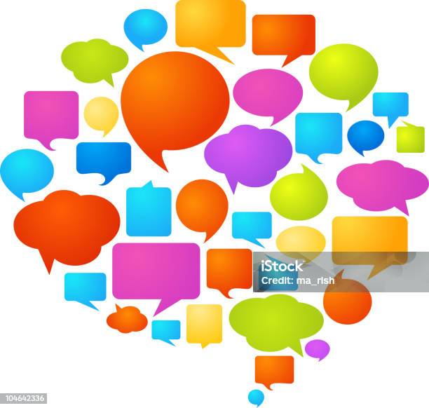 Thought And Speech Bubbles Stock Illustration - Download Image Now - Speech Bubble, Thought Bubble, Variation