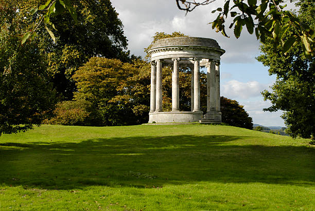 Neoclassical ornamental structure in country estate stock photo