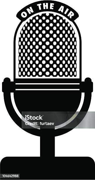 Microfone Retro - Arte vetorial de stock e mais imagens de Vetor - Vetor, Entrevista dos Meios de Comunicação Social, Pedestal de Microfone