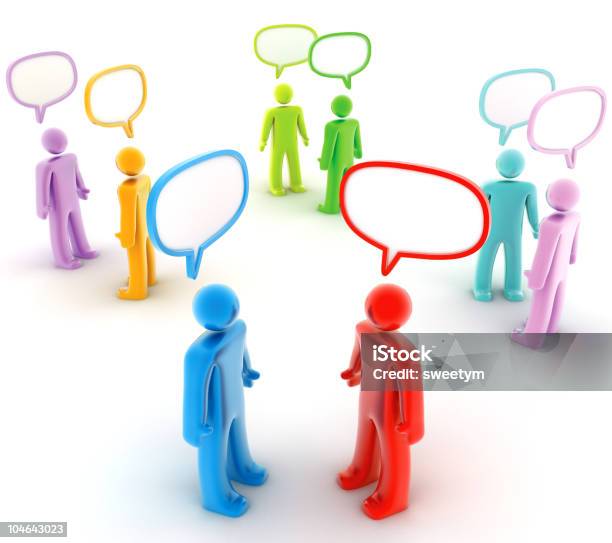 Speech Bubbles Stock Photo - Download Image Now - Group Of People, Illustration, Speech