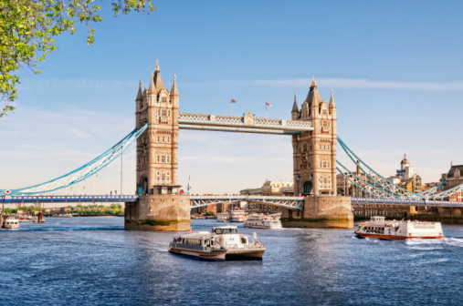 The Famous Tower Bridge in London crossing the River Thames