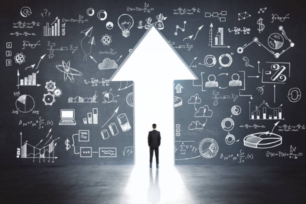 istock business idea sketch and businessman in arrow exit 1046439556