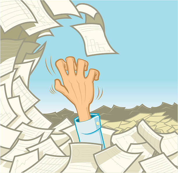 Sea of paperwork  dybbuk stock illustrations