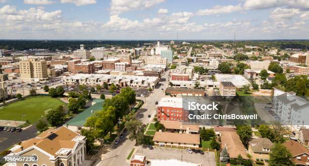 Aerial View Quaint Charming And Humble Over Springfield Missouri Stock Photo - Download Image Now