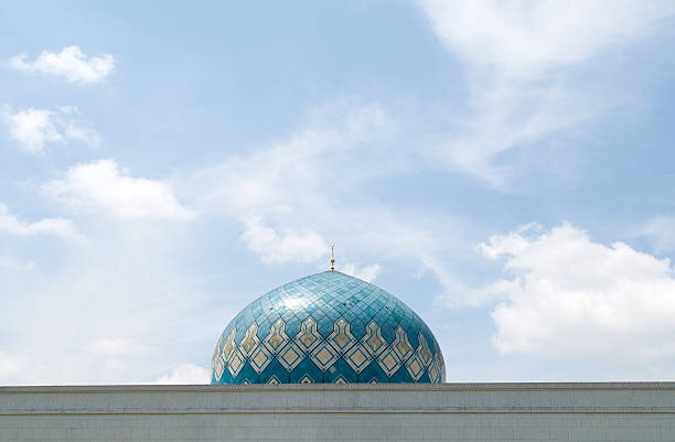 Photograph of The Dome of The State Mosque of Kuching, Sarawak (Borneo) in Malaysia with more space on top
