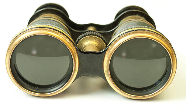 istock Old fashioned brass leather opera glasses 104646653