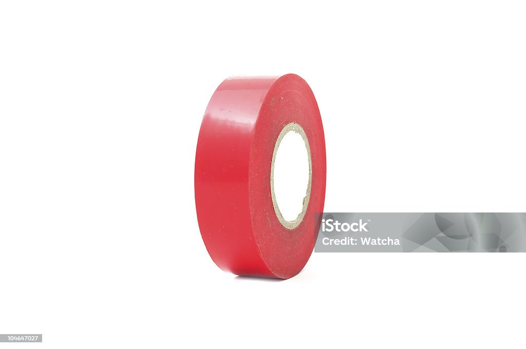 Rolo de Fita Isolante vermelho - Foto de stock de Bobina royalty-free