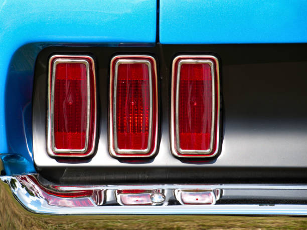 istock Vintage classic car mustang tail light close up detail 1046470578