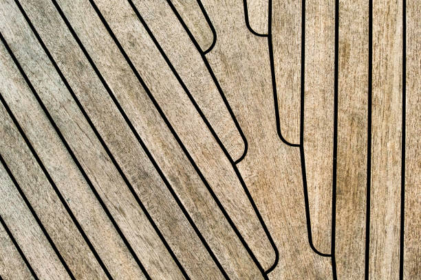 Teak wood on sailboat deck