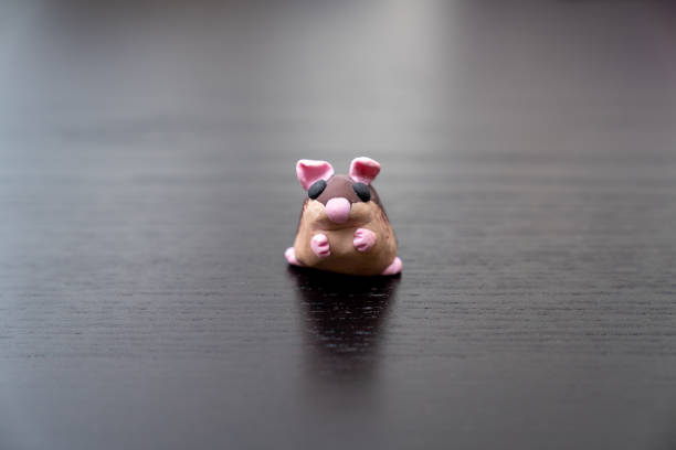 the hamster has a pink nose, ears, paws; and brown and beige fur