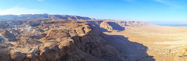 istock Panorama with palms in Timna Park 1046483752
