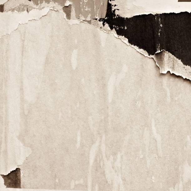 istock Blank empty old ripped torn paper crumpled creased posters grunge textures backdrop backgrounds placard 1046488470