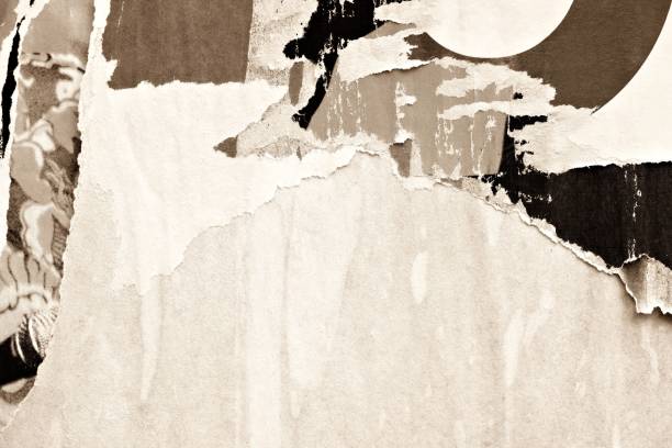 istock Blank empty old ripped torn paper crumpled creased posters grunge textures backdrop backgrounds placard 1046488480