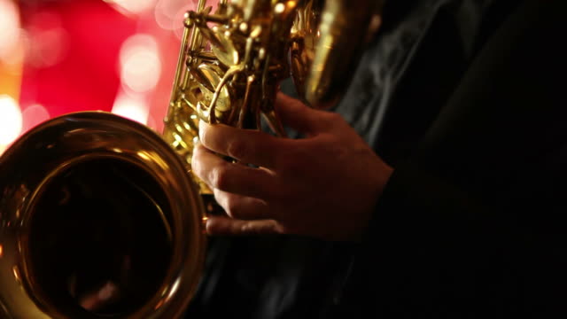 Baritone saxophone closeup