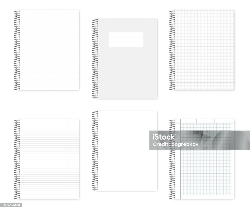 Formato Notebook Set Of Wire Bound Letter Format Notebooks Vector Mock Up Stock ...