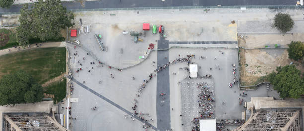 istock Aerial view with people from Eiffel Tower in Paris 1046496796