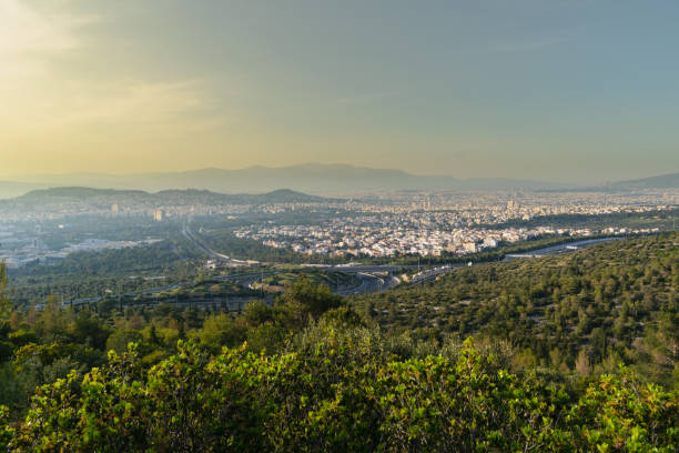 istock Athens cityscape from mountain Hymettus (Ymittos) 1046497130