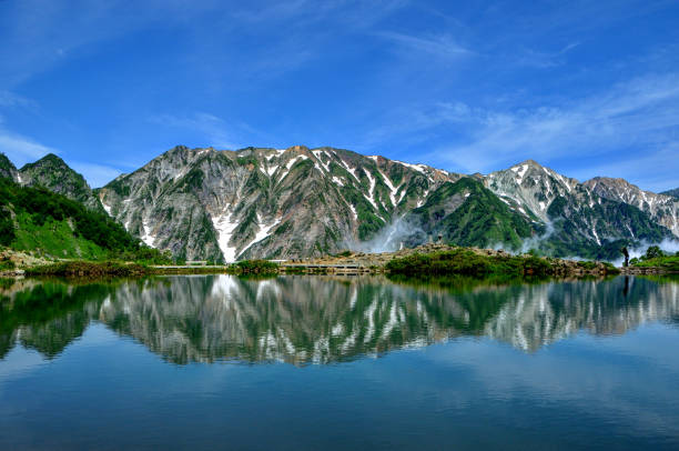 happōone, hakuba, nagano, japan - hida bergketen stockfoto's en -beelden