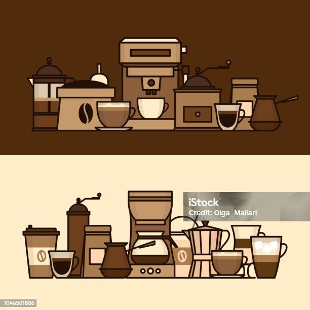 https://media.istockphoto.com/id/1046501886/vector/coffee-objects-and-equipment-cup-and-coffee-brewing-methods-coffee-makers-and-coffee.jpg?s=612x612&w=is&k=20&c=g1TeAZHo50bqTR3iVbT8hcqvYy9tozPR21f5vcc7ymQ=