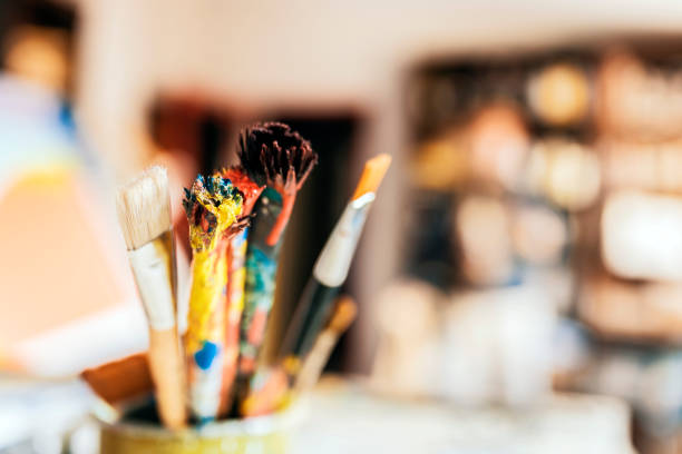 istock Closeup of brushes 1046515020