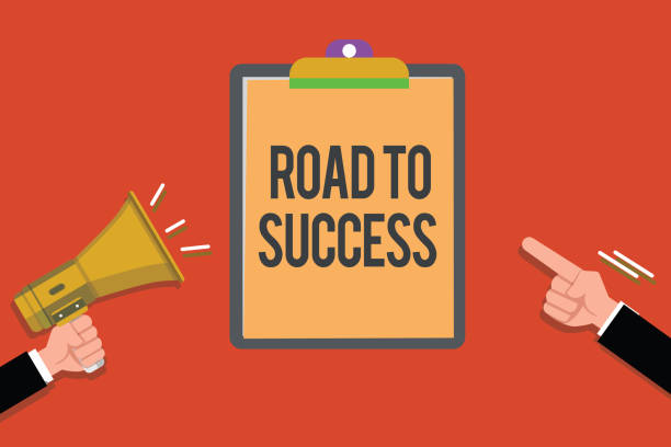 istock Text sign showing Road To Success. Conceptual photo studying really hard Improve yourself to reach dreams wishes 1046525832