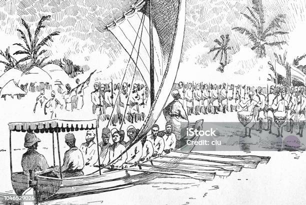Reception Of Henry Morton Stanley By A King In Africa Stock Illustration - Download Image Now