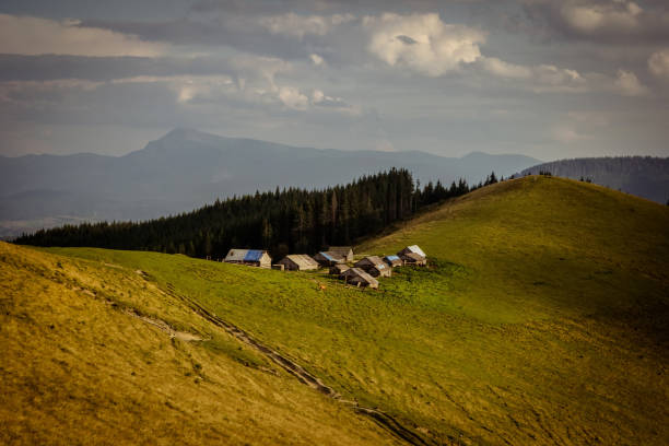 istock Mountain valley village landscape 1046532446