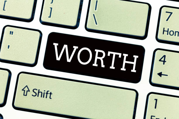 istock Text sign showing Worth. Conceptual photo equivalent in value to sum item specified sufficiently good important 1046533964