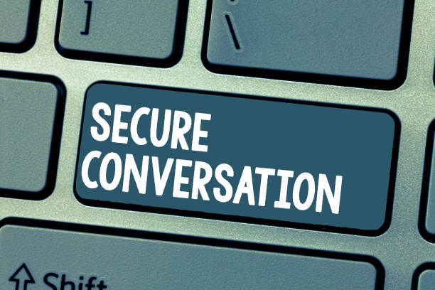 istock Text sign showing Secure Conversation. Conceptual photo Secured Encrypted Communication between Web Services 1046533978